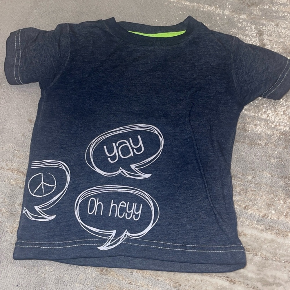 Mish boys navy tshirt with words. Size 18 month